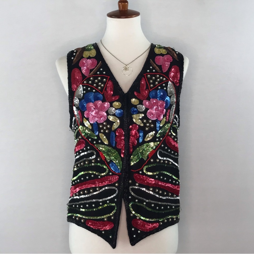 Colorful Sequin Embellished Vest
